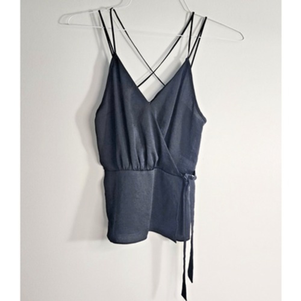 Express Wrap‎ Camisole Black Crisscross Back Spaghetti Strap Womens XS
